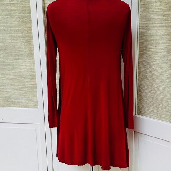 Red Swing Dress Mini Dress Women's Size Small Long Sleeved Swing Dress - Picture 5 of 5